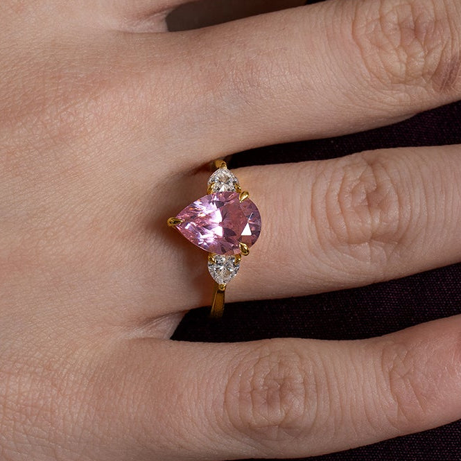 The Pink Teardrop Sparkle Ring