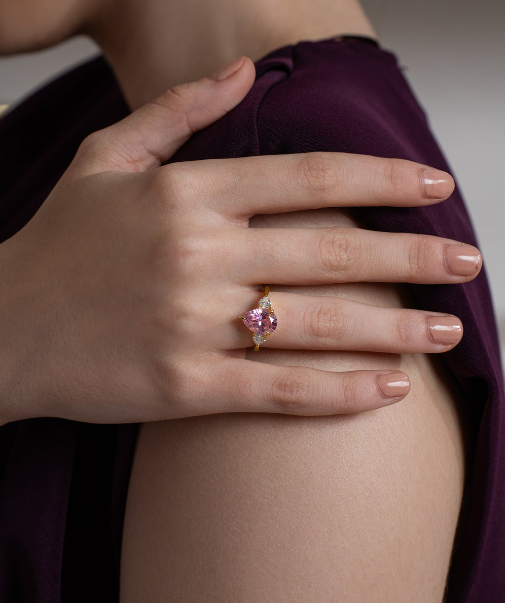 The Pink Teardrop Sparkle Ring
