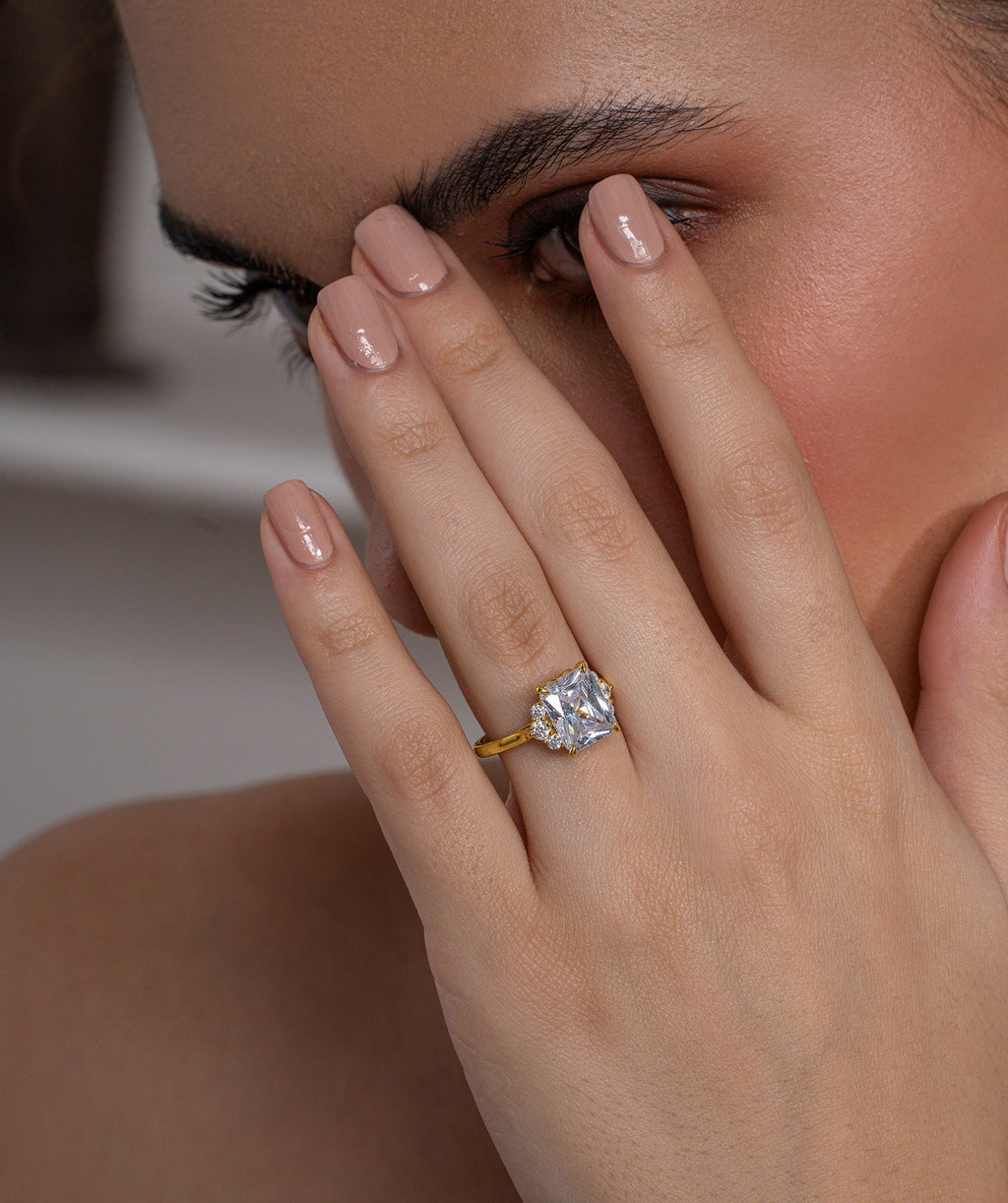 Radiant Cluster Diamond Ring