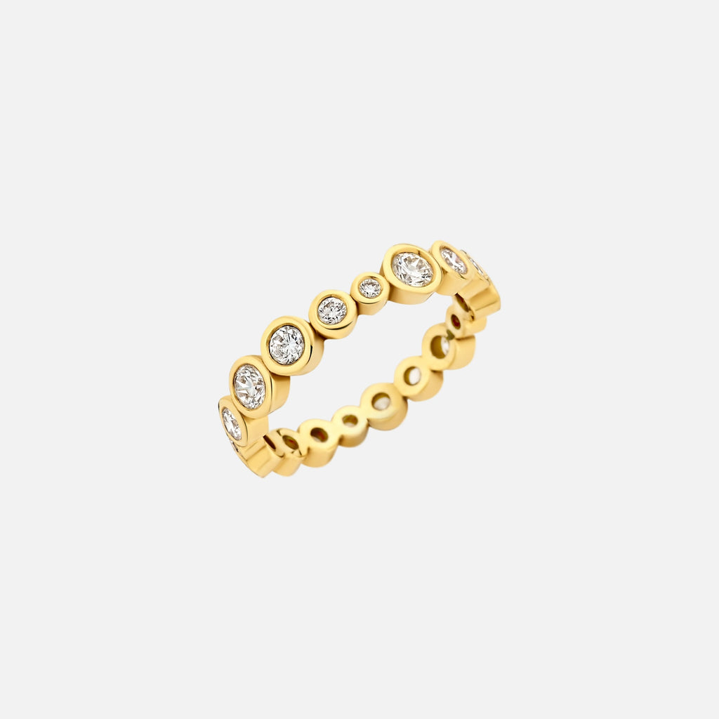 18K Gold Vermeil Diamond Bubble Ring