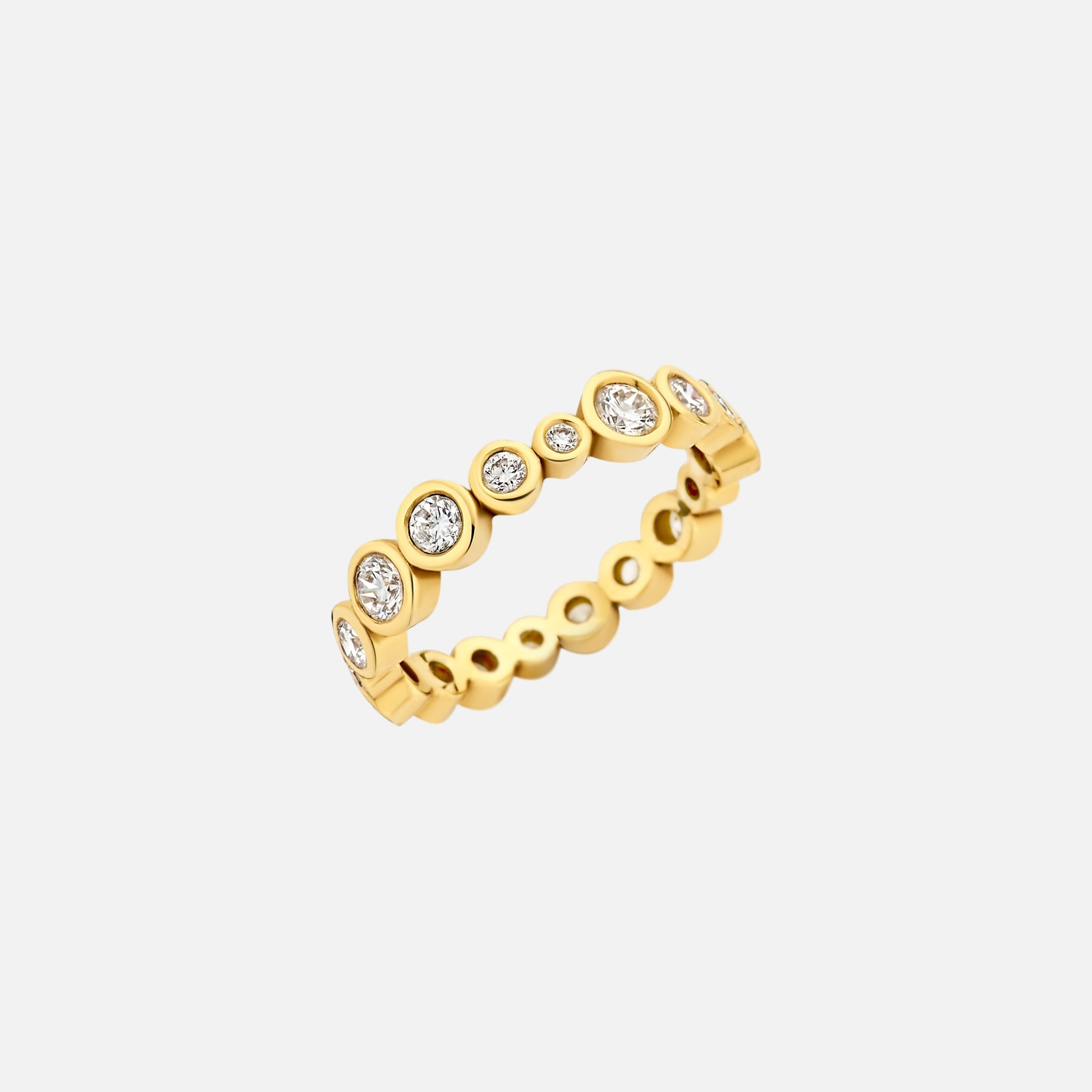 18K Gold Vermeil Diamond Bubble Ring