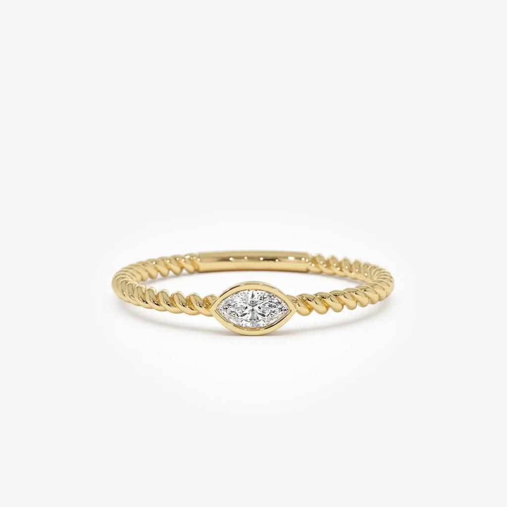 Marquise Bezel Rope Ring