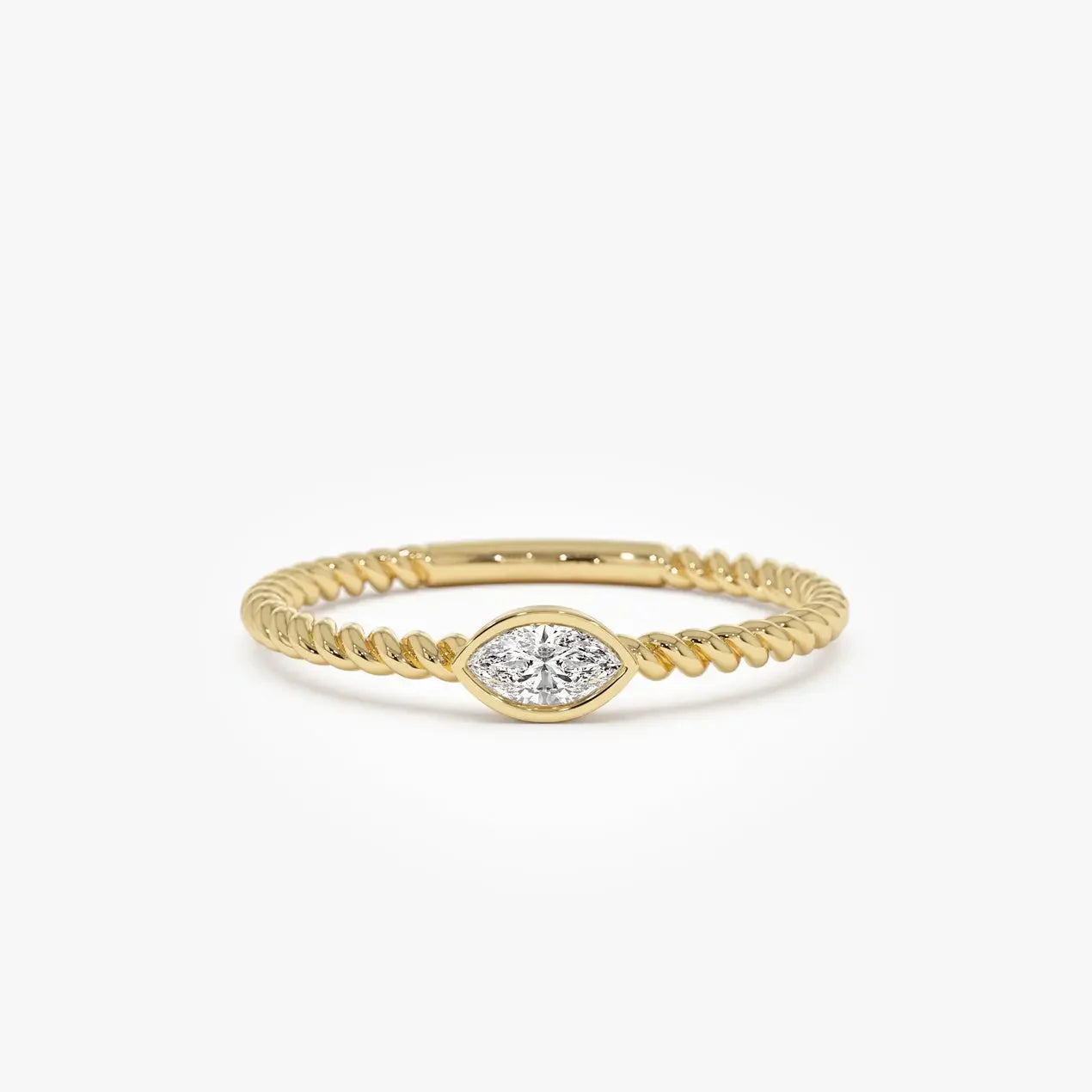 Marquise Bezel Rope Ring