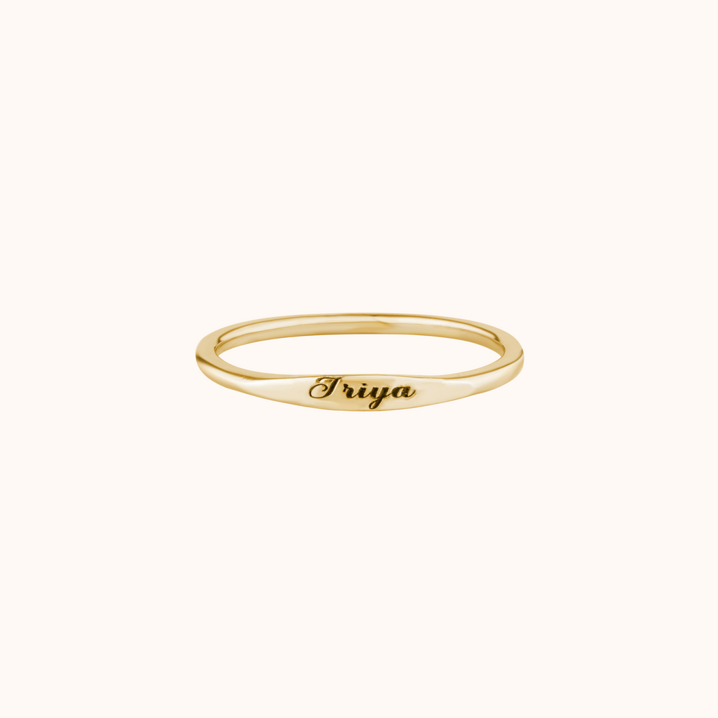 Elegant Name Engraving Ring