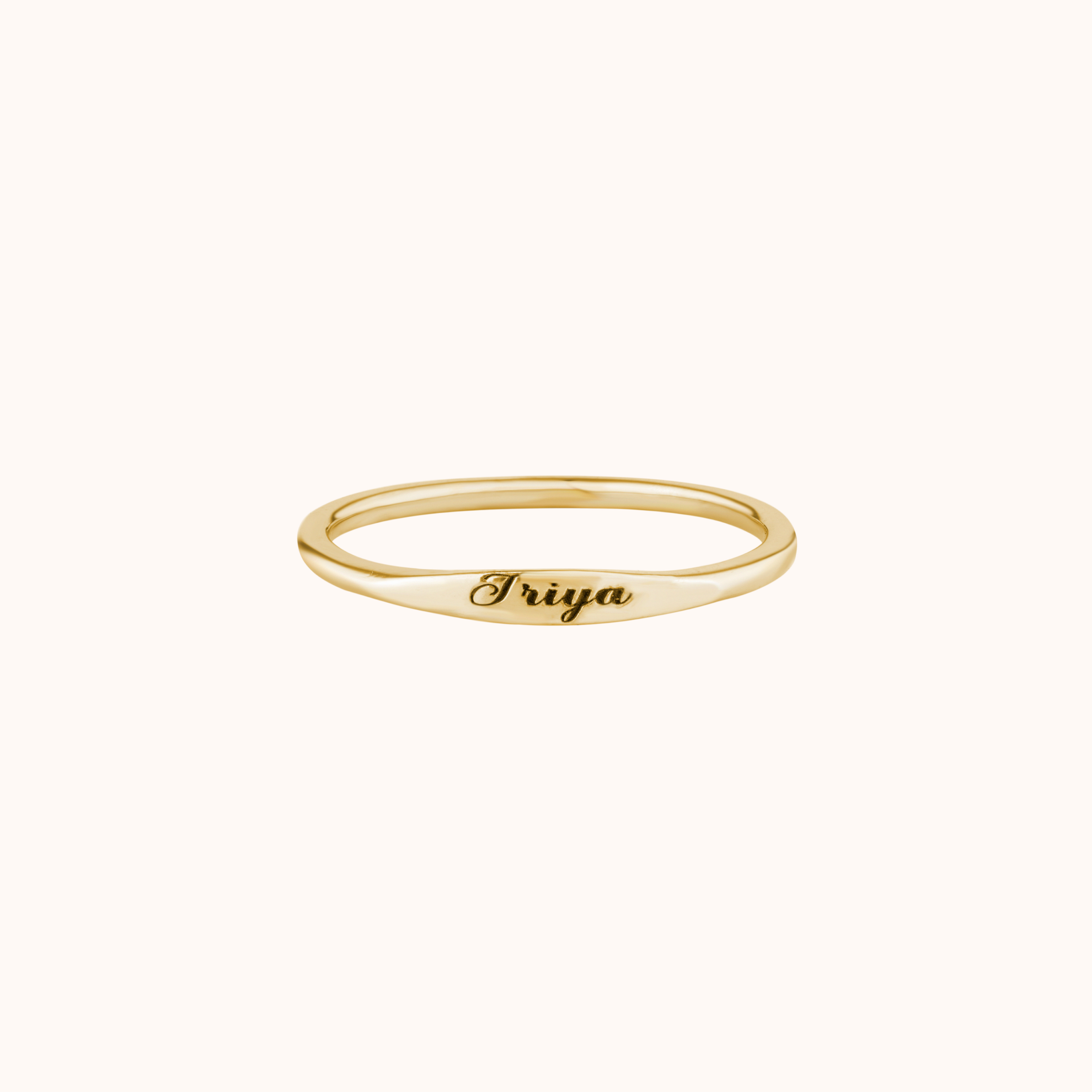Elegant Name Engraving Ring