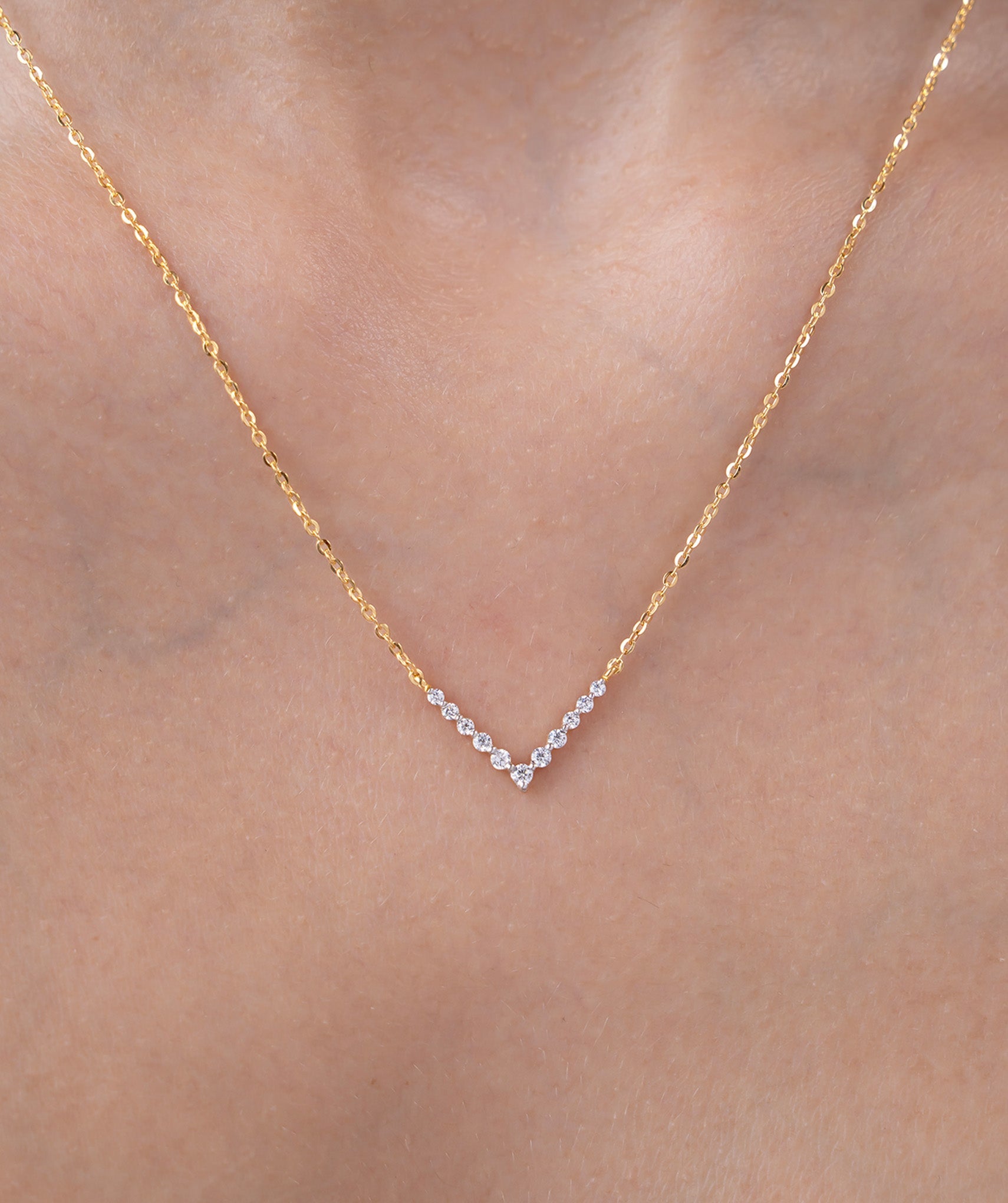 Sparkling V-Shaped Necklace & Earrings Combo Set