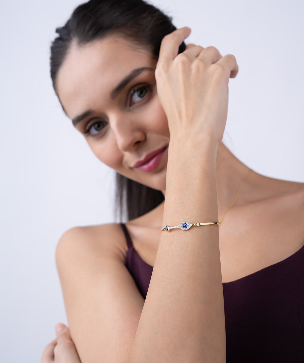 Evil Eye Bangle Bracelet
