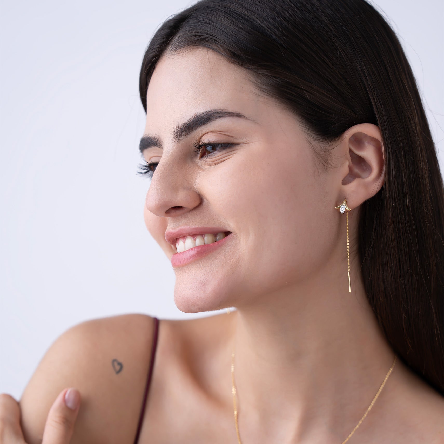 Petal Drop Threader Earrings