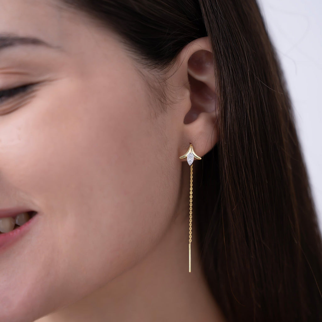 Petal Drop Threader Earrings