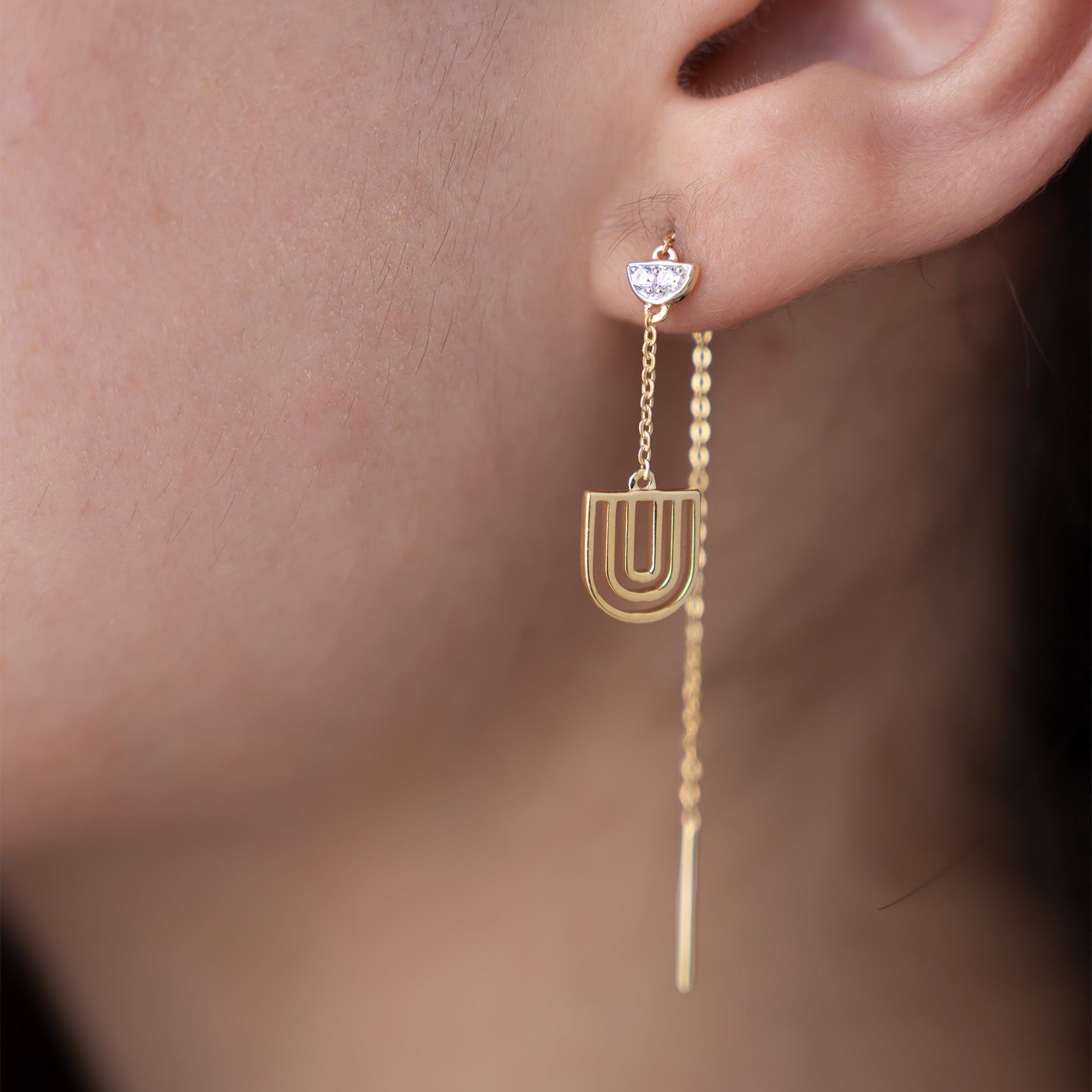 U-Shaped Threader Earrings