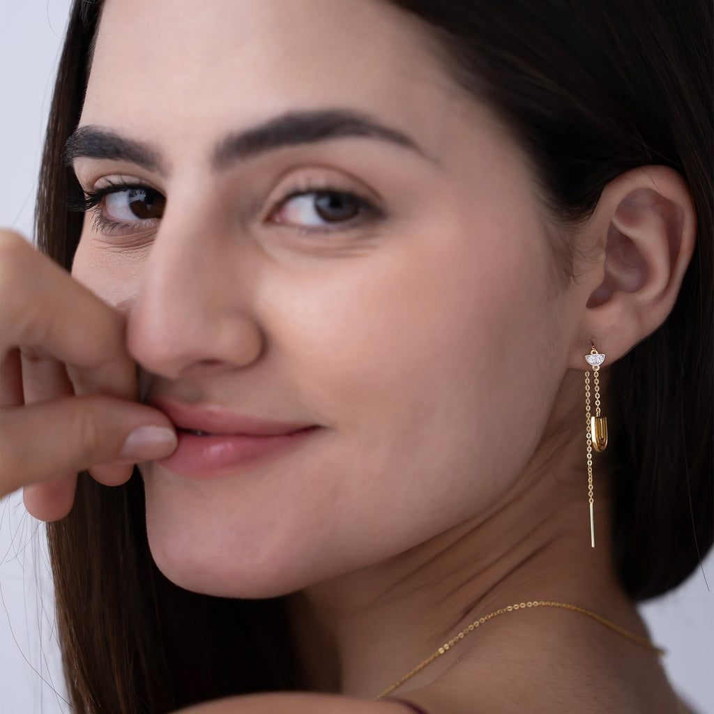 U-Shaped Threader Earrings