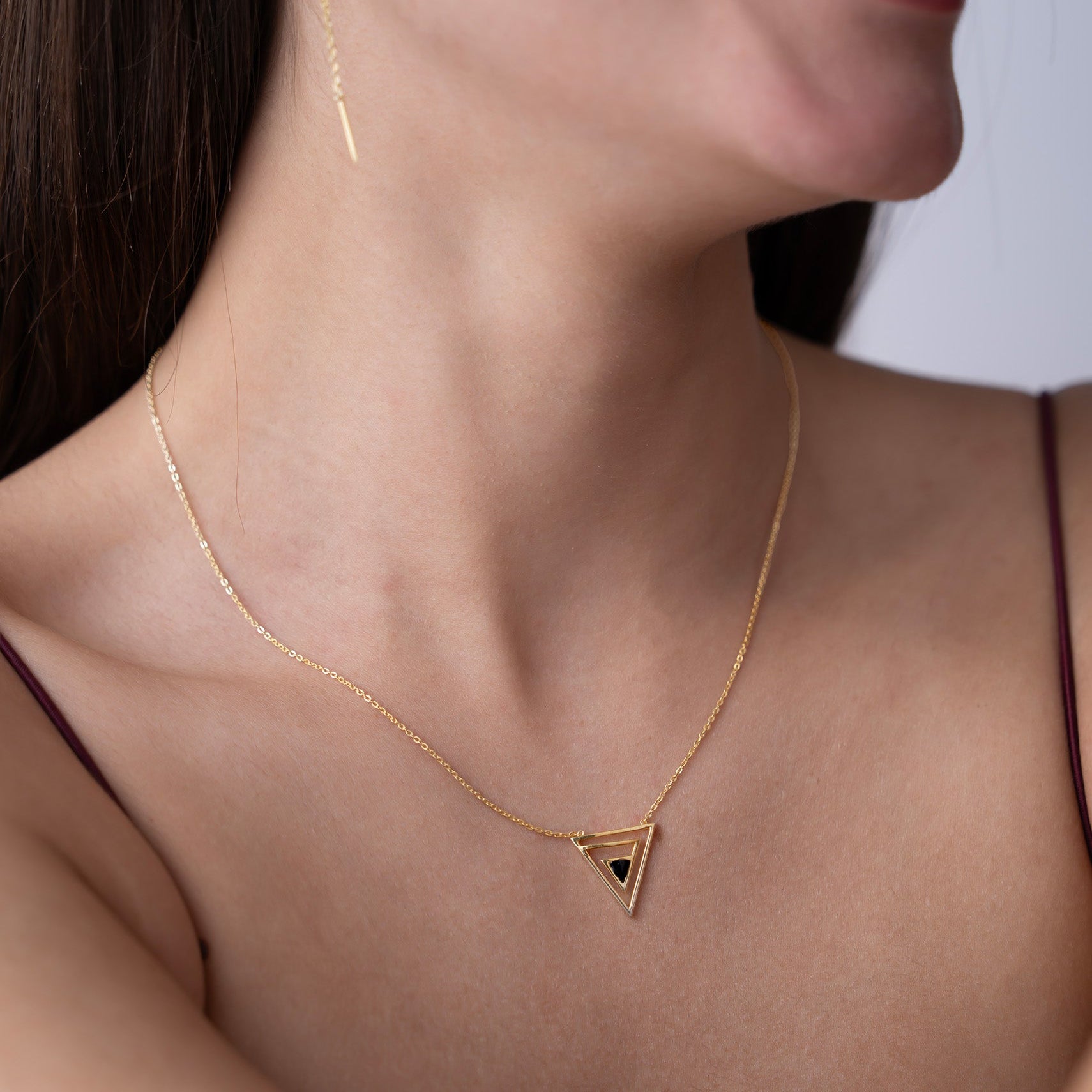 Geometric Triangle Necklace