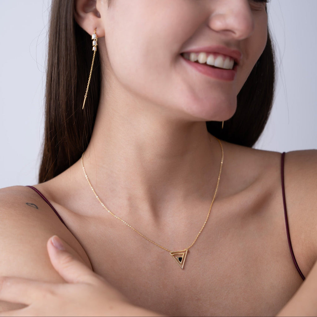 Geometric Triangle Necklace
