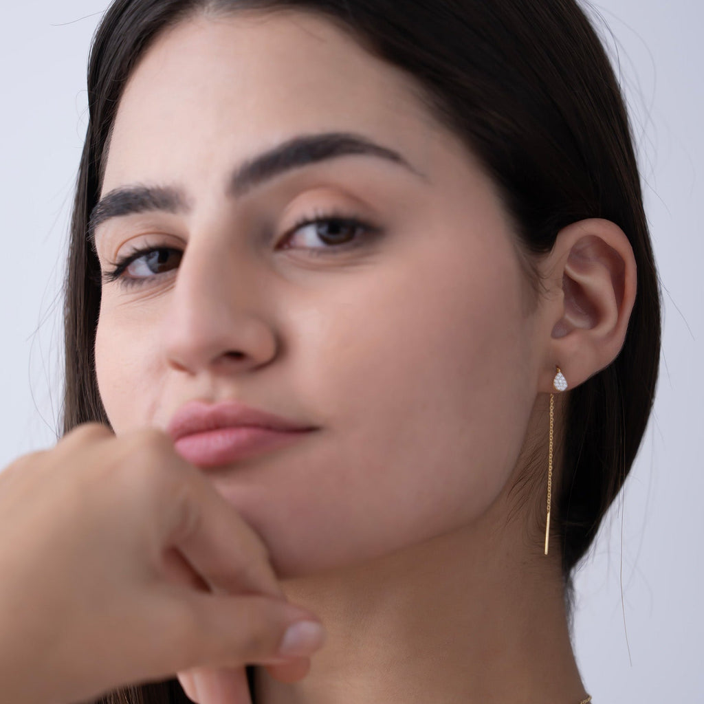 Teardrop Threader Earrings