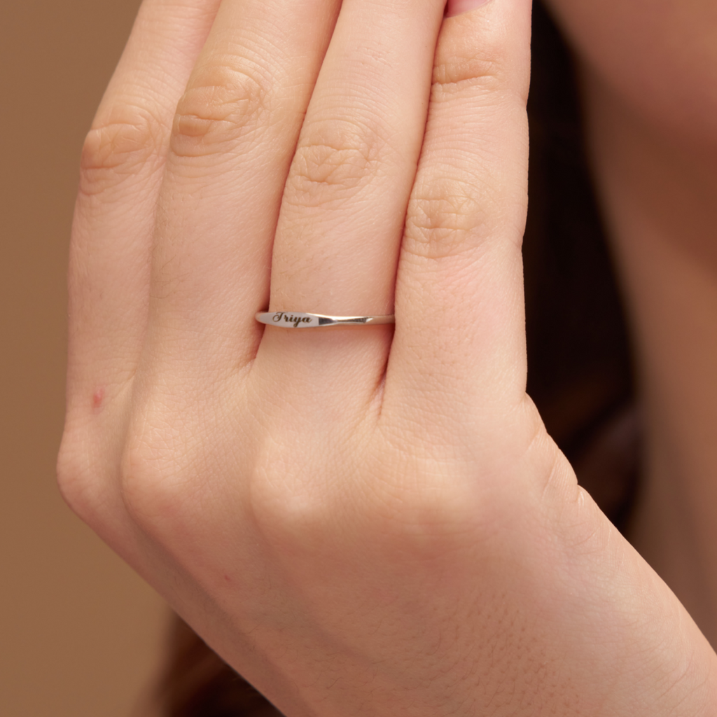 Elegant Name Engraving Ring