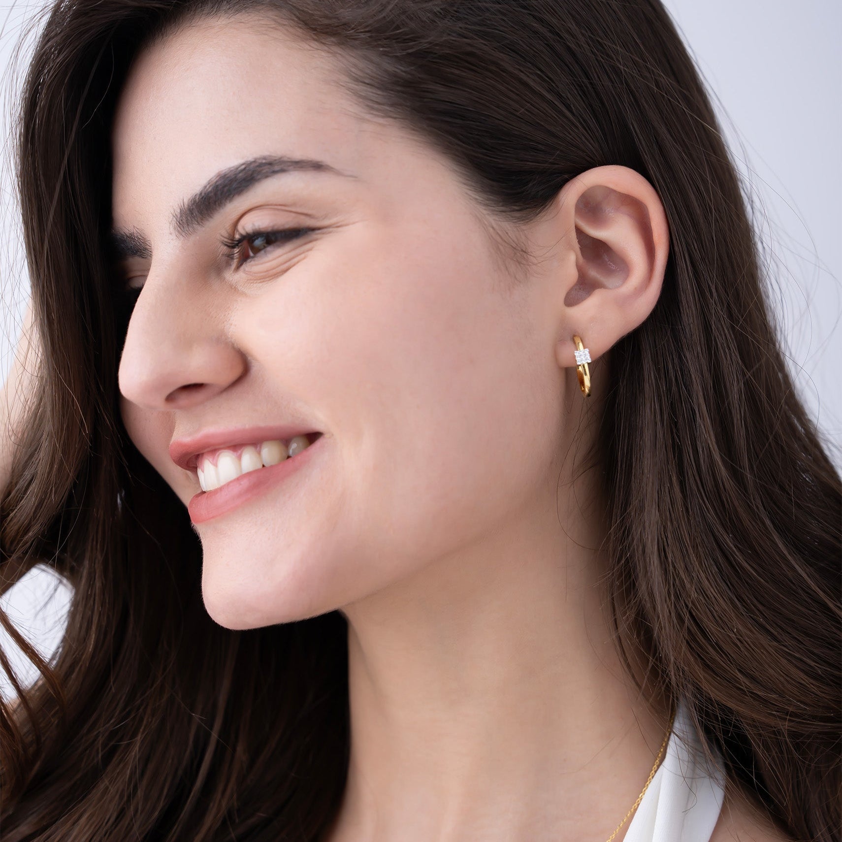 Dainty Pave Hoop Earrings