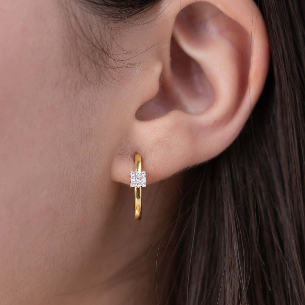 Dainty Pave Hoop Earrings