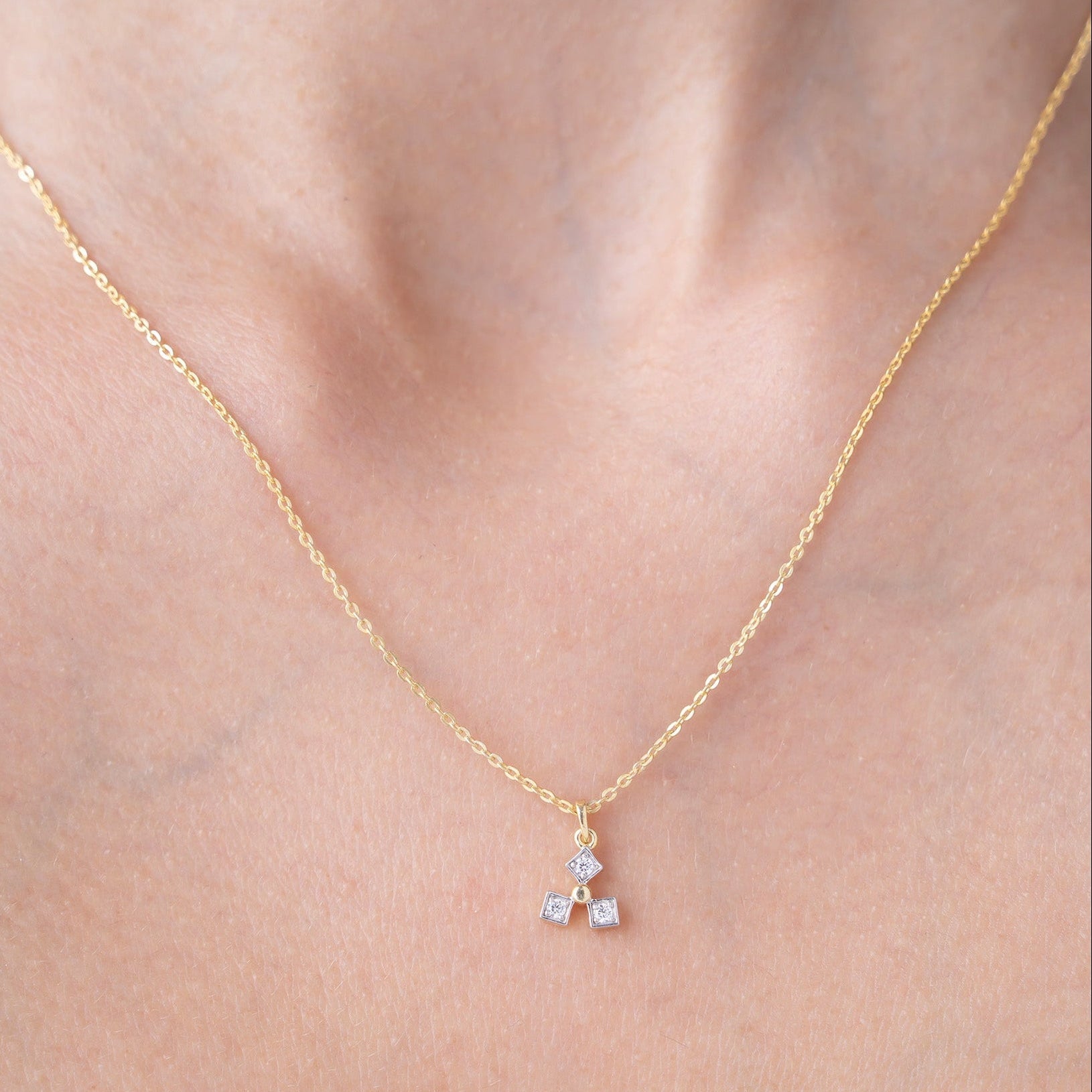 Radiant Tri-Cluster Necklace