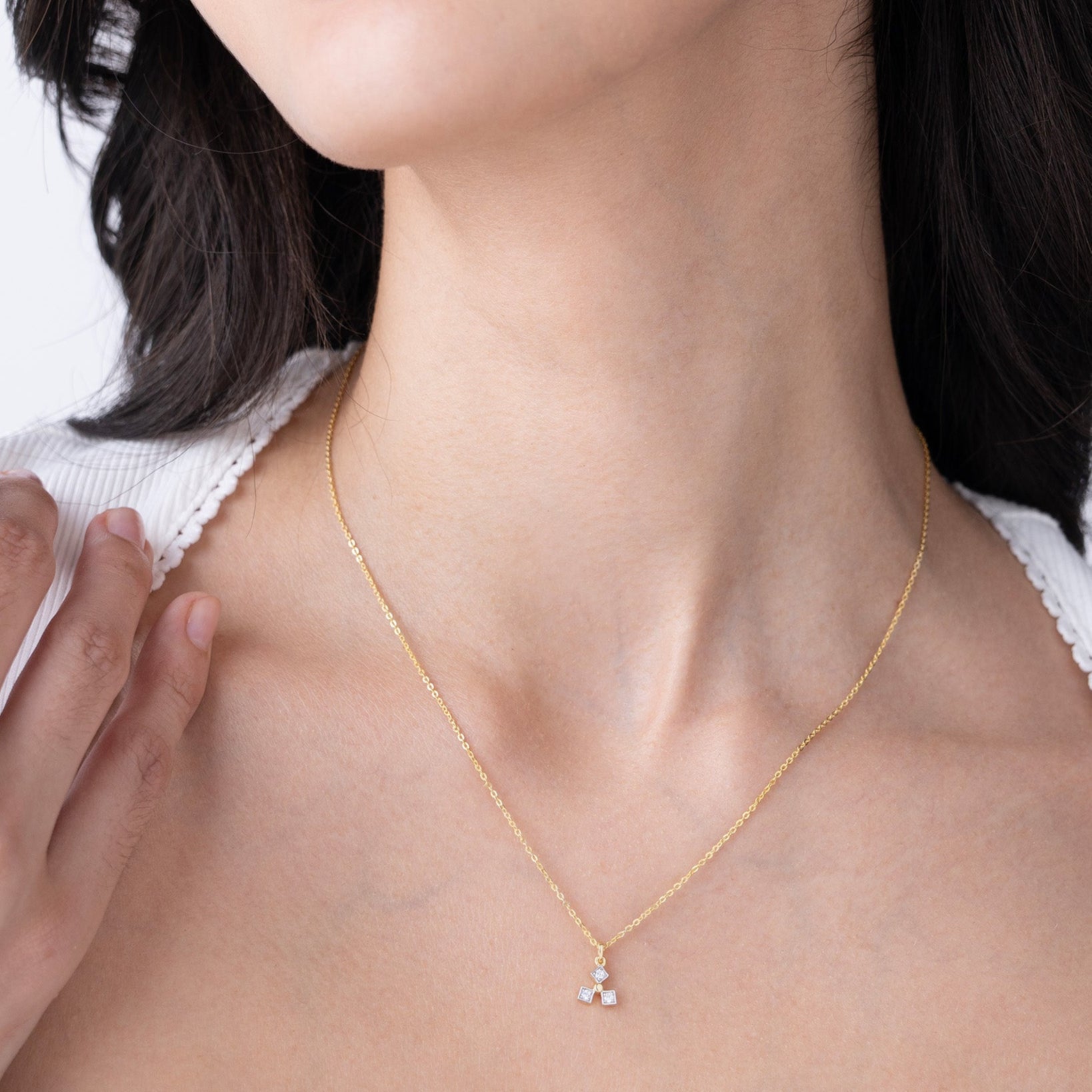 Radiant Tri-Cluster Necklace