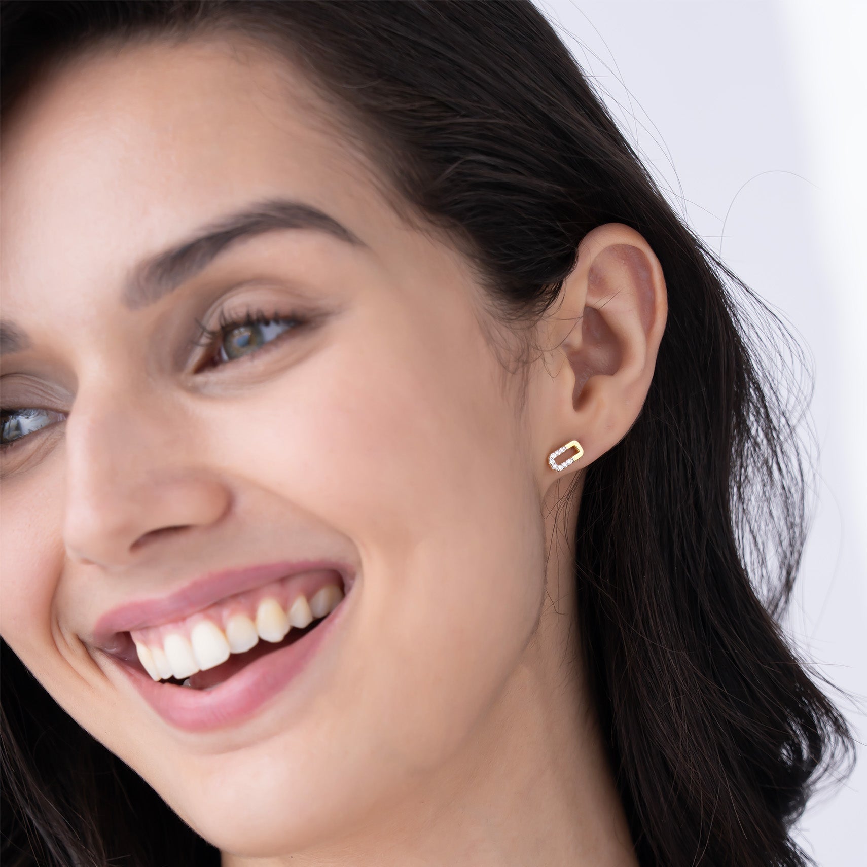 Geometric Diamond Stud Earrings