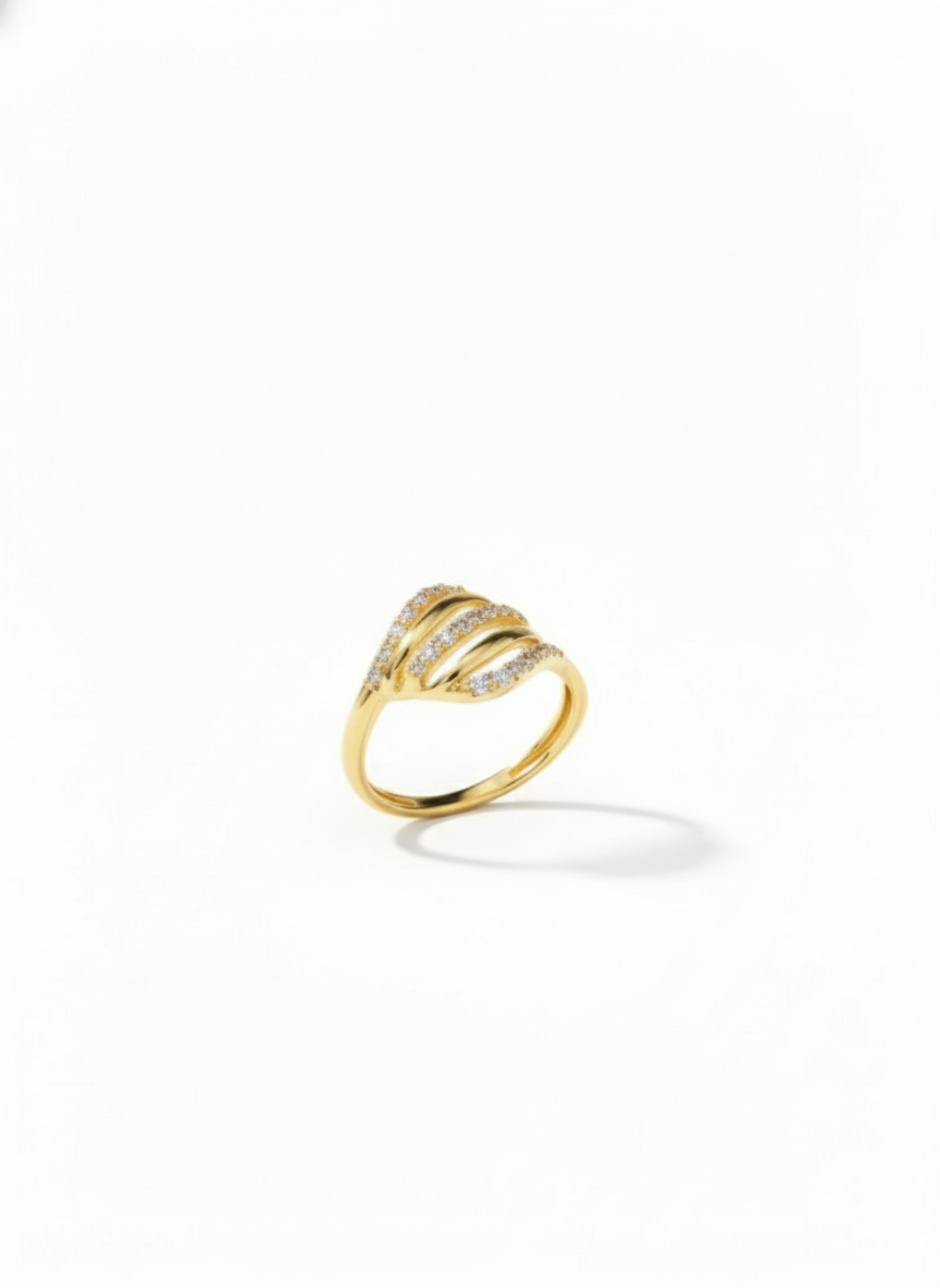 Layered Diamond Gold Band