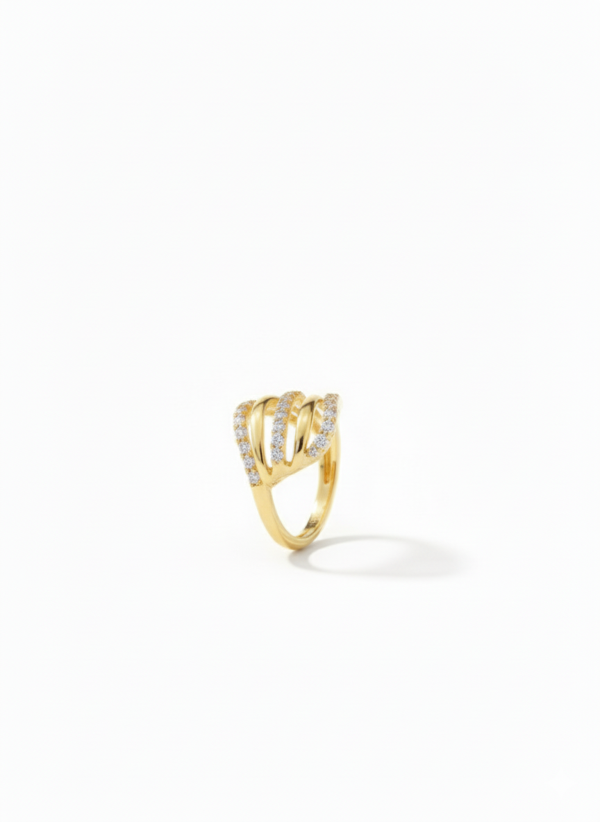 Layered Diamond Gold Band