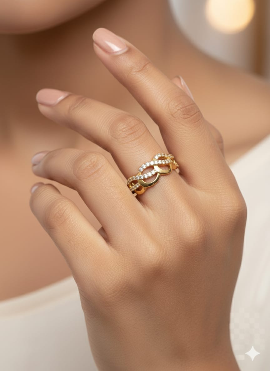 Eternity Band Pave Gold Vermeil Ring