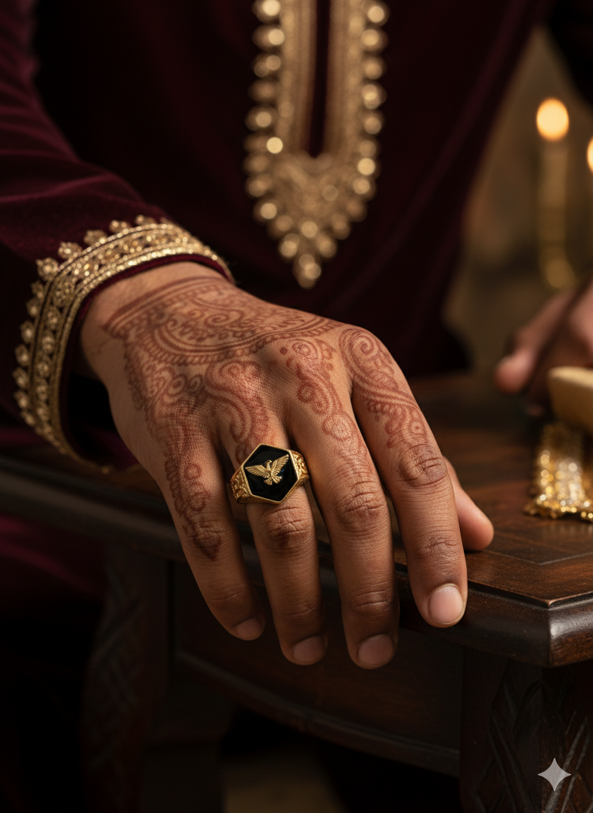 Gold Eagle Signet Ring