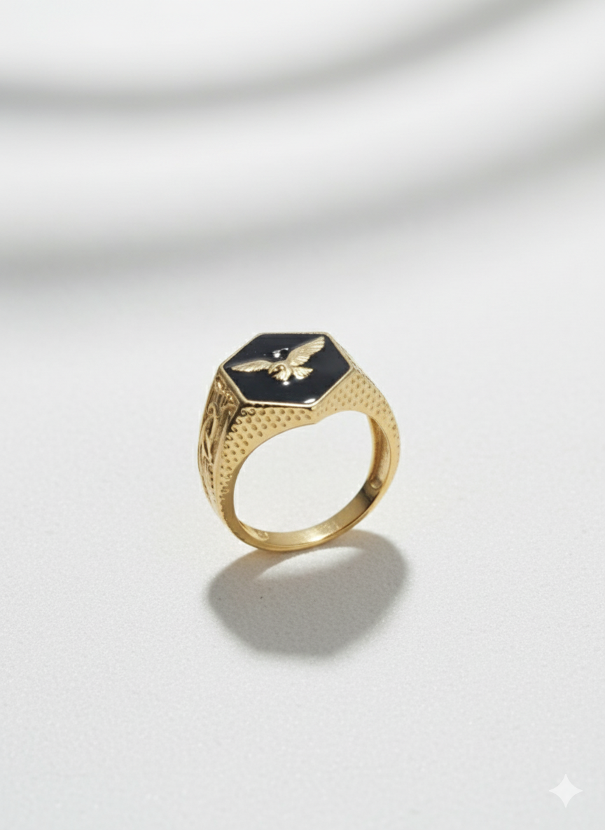 Gold Eagle Signet Ring
