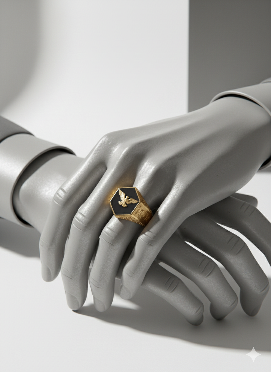 Gold Eagle Signet Ring