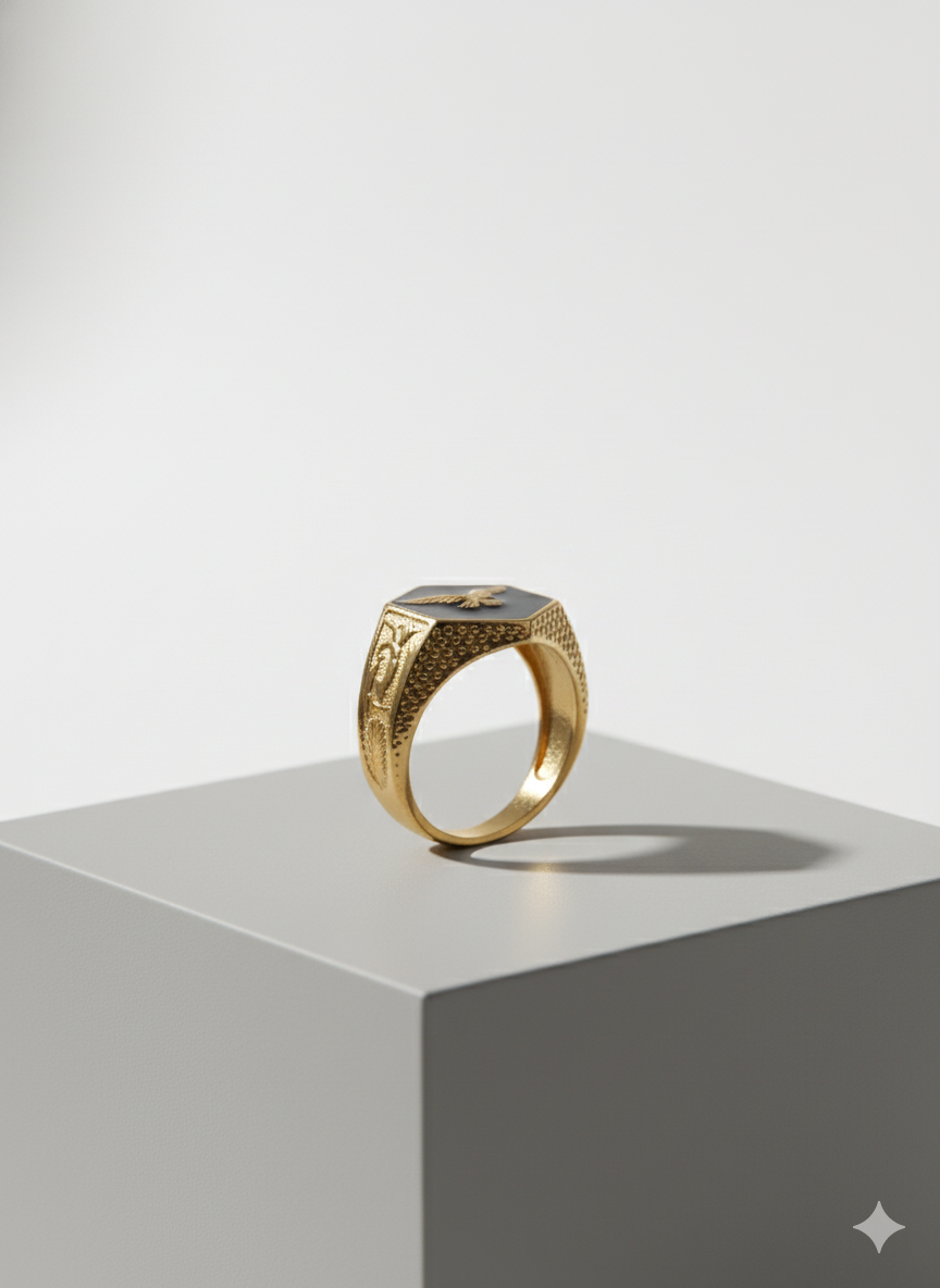 Gold Eagle Signet Ring