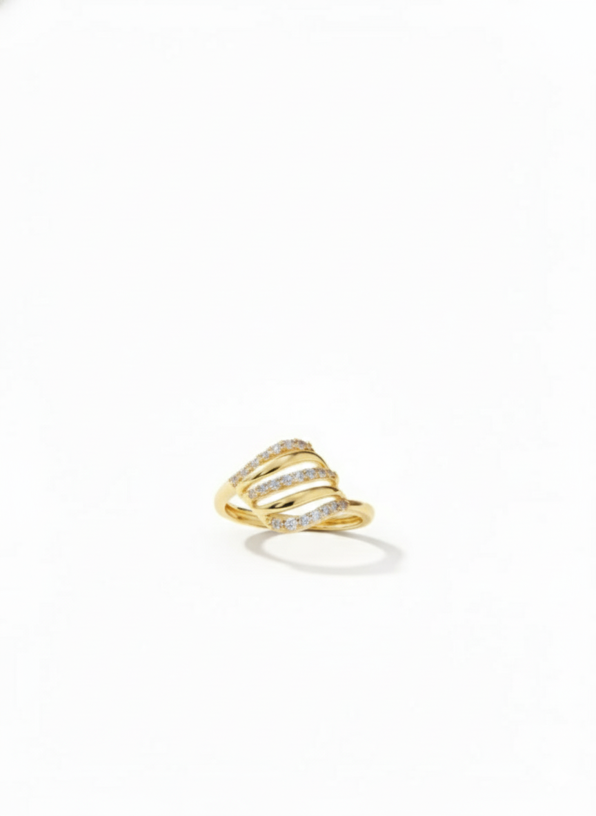 Layered Diamond Gold Band