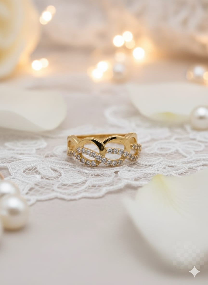 Eternity Band Pave Gold Vermeil Ring