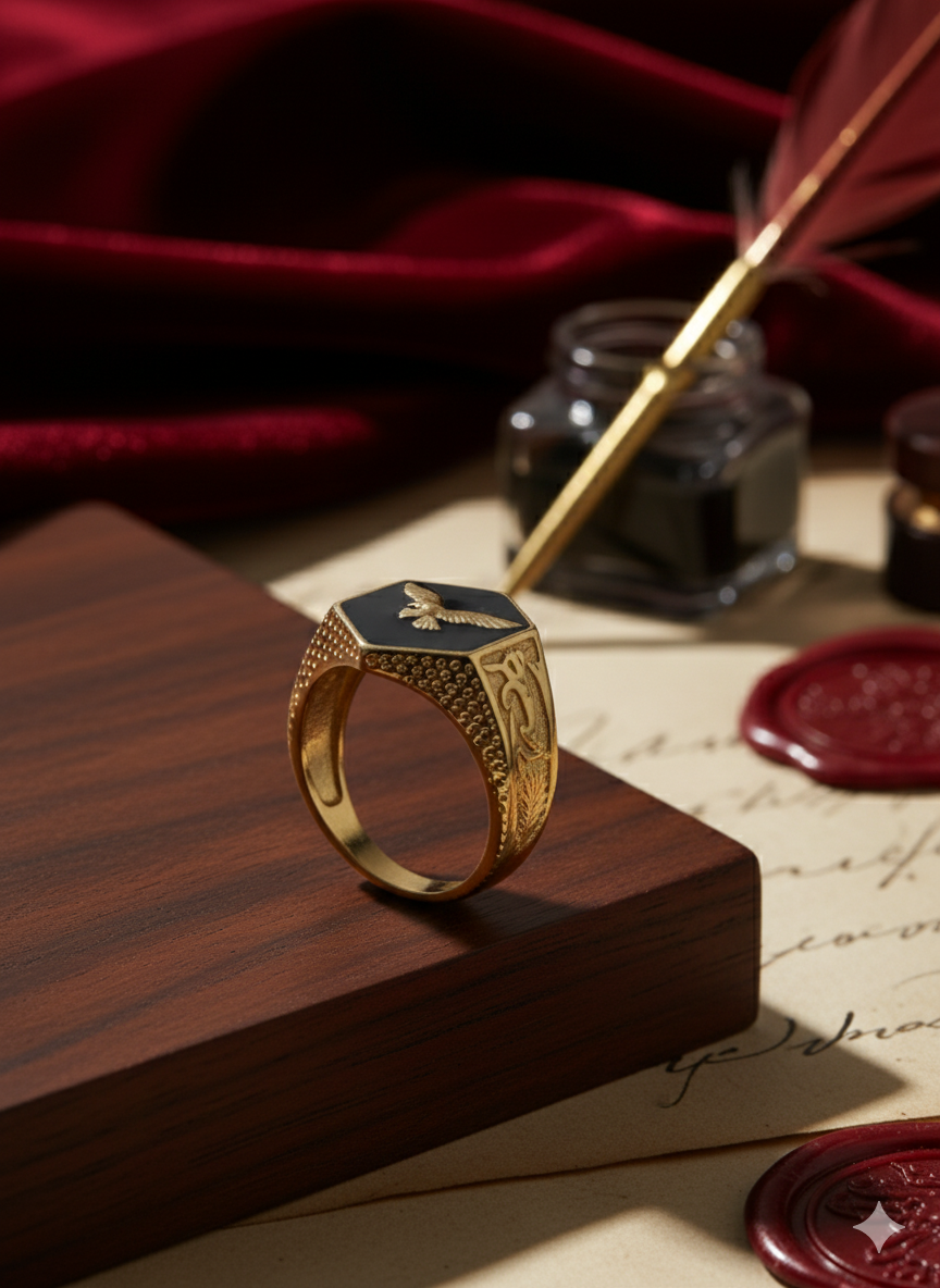 Gold Eagle Signet Ring
