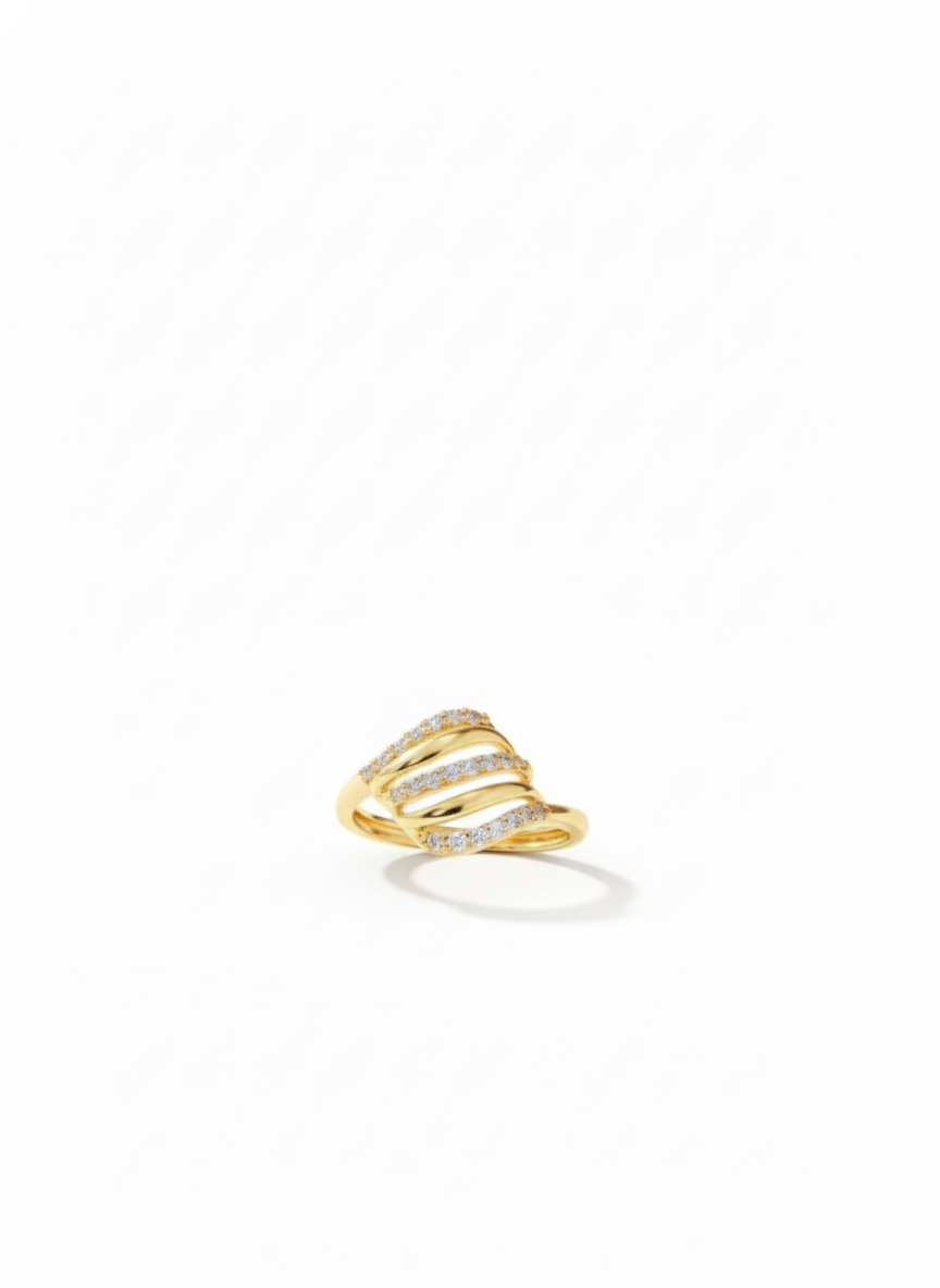 Layered Diamond Gold Band