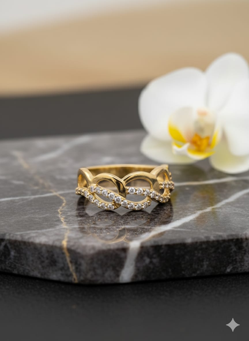 Eternity Band Pave Gold Vermeil Ring