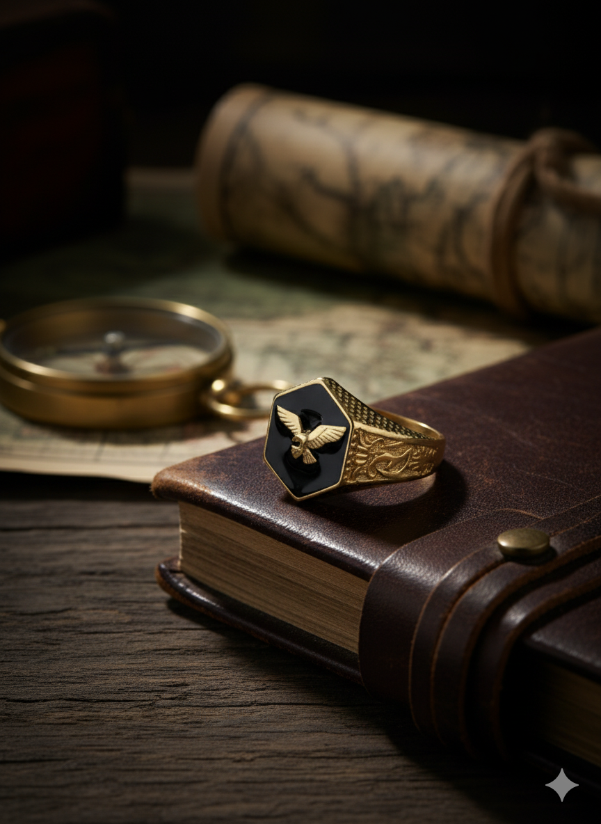 Gold Eagle Signet Ring